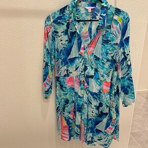 Lilly Pulitzer button up cover up